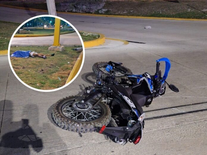 Muere motociclista tras derrapar en la Av Tulum