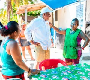 Punta Allen se pinta de naranja: Comunicad de Rojo Gómez recibe con cariño a Portilla Mánica