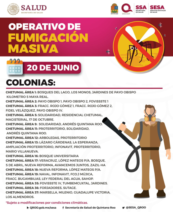Operativo contra dengue en Chetumal