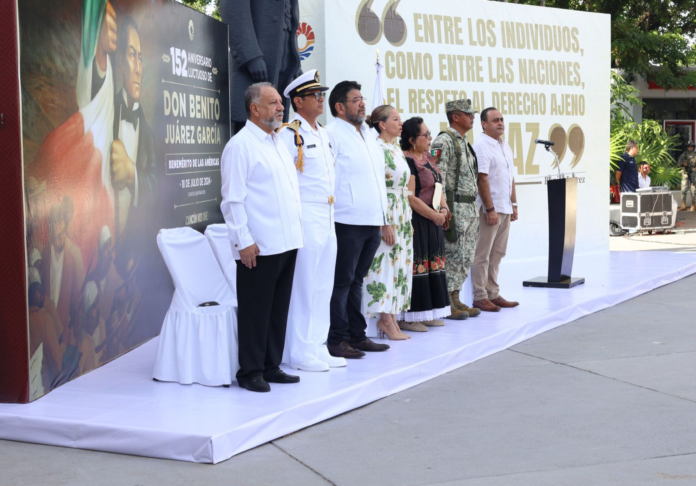 Conmemoran autoridades municipales 152 aniversario luctuoso de Benito Juárez