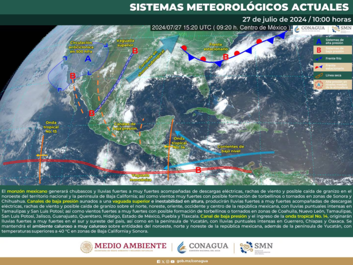 Onda tropical número 14 traerá fuertes lluvias en estas entidades para el fin de semana