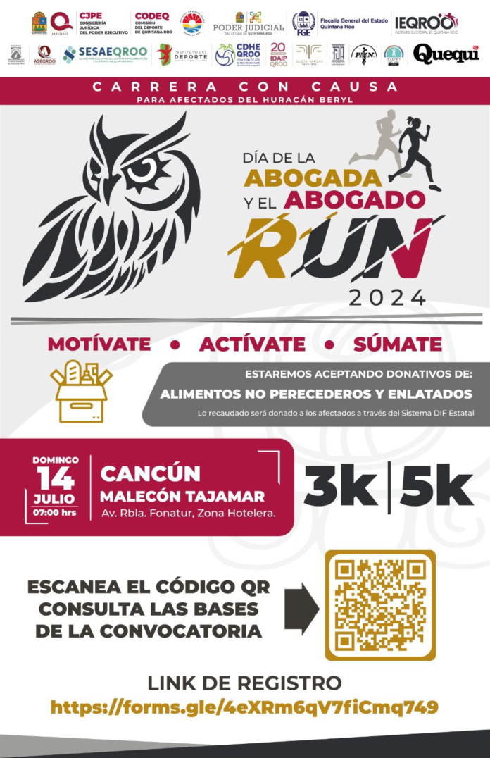 Se correrá el próximo domingo 14 de julio en el Malecón Tajamar y se busca recolectar donativos para los afectados por el huracán “Beryl”