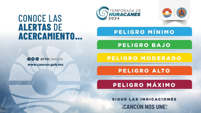 Informan sobre las alertas de huracanes en Cancún
