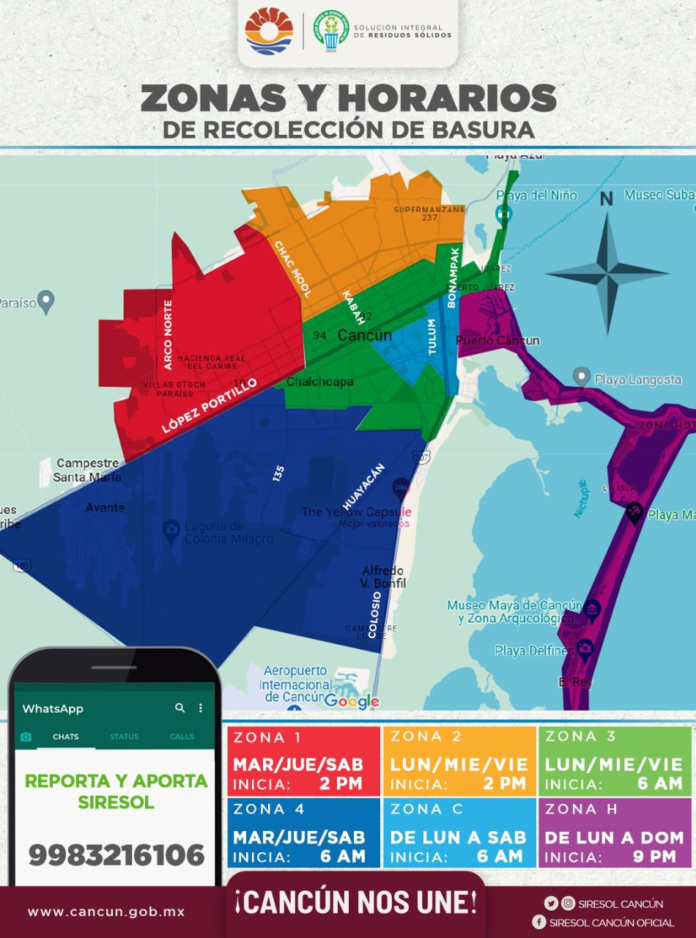 Informa gobierno de BJ rutas de recolección de basura para prevenir afectaciones