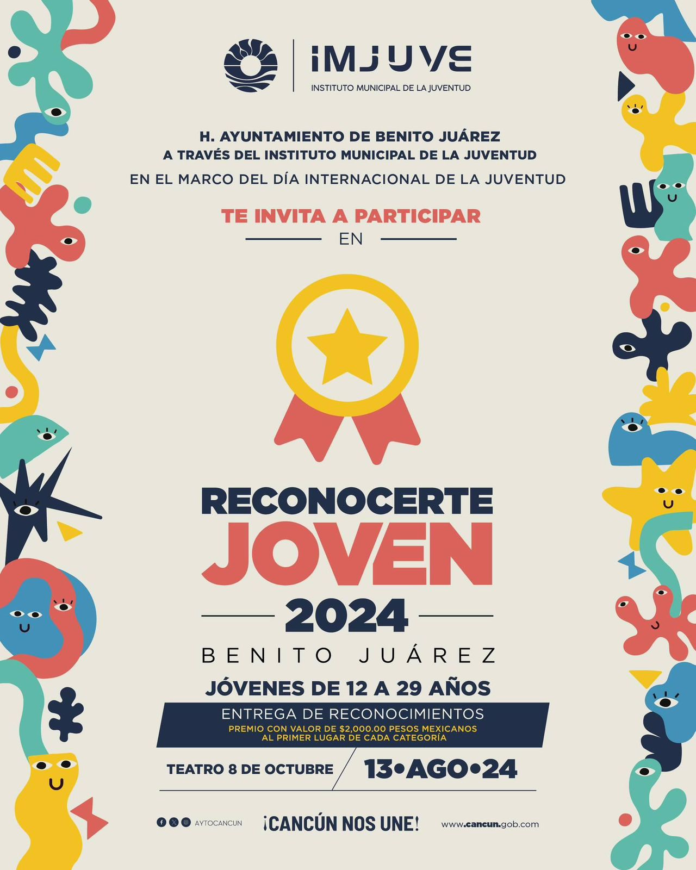 Amplían plazo para inscripción del premio al mérito juvenil